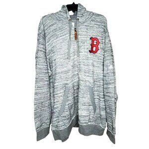 Boston Red Sox Majestic XL Gray Distressed Full Zip Hooded Sweatshirt